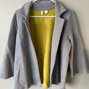 Anthropologie- Moth Gray Sweater with Yellow Accent